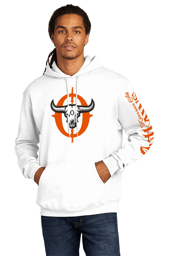 Hooded Sweatshirt - White Outlaws Bull